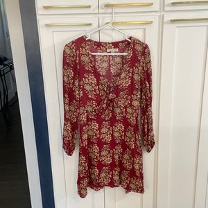 American Eagle maroon floral dress